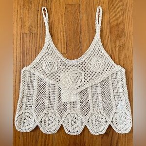 NWT Zara Cream Crochet Top